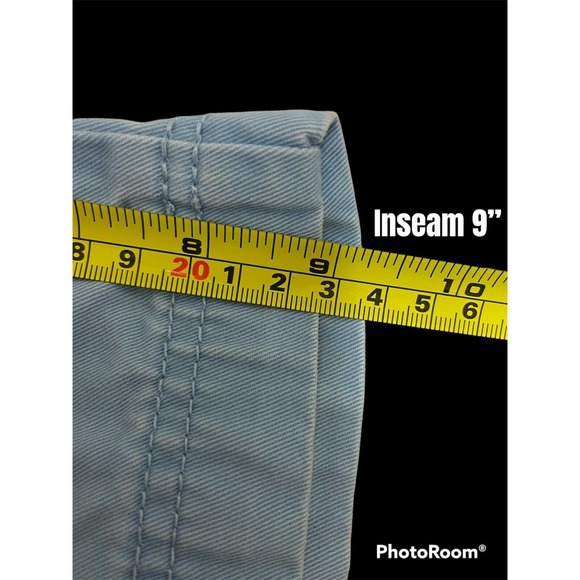 IZOD Size 33” Saltwater 9” Inseam Flat Front Chino Shorts Blue Cotton - Picture 5 of 6